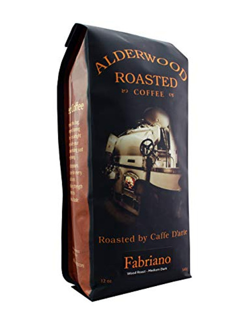 Caffe Darte Fabriano Wood Roast Espresso Blend Whole Bean Coffee Medium Dark Roast 12 Ounce Bag
