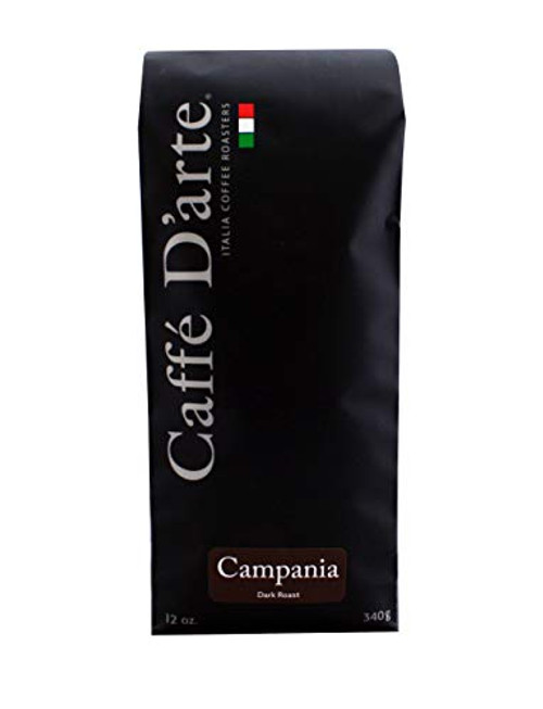 Caffe Darte Campania Blend Whole Bean Coffee Dark Roast 12 Ounce Bag