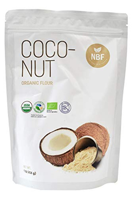 NBF Organic Coconut Flour 1LB 16 Oz Gluten Free NonGMO Vegan Keto Paleo Friendly Baking Flour