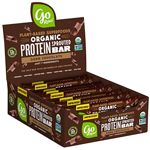 Go Raw Protein Bars Dark Chocolate Gluten Free Energy Bar Organic Vegan Natural 12 Bars Go Raw Protein Bars Dark Chocolate Gluten Free Energy Bar Organic Vegan Natural 12 Bars