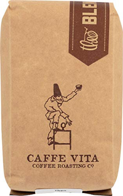 Caffe Vita Theo Blend Fair Trade Whole Bean Coffee Medium Roast 12 oz