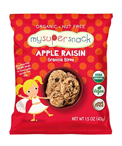 MySuperSnack Organic Granola Bites Apple Raisin  12 Snack Packs Healthy Snacks for Kids Nut Free MySuperSnack Organic Granola Bites Apple Raisin  12 Snack Packs Healthy Snacks for Kids Nut Free
