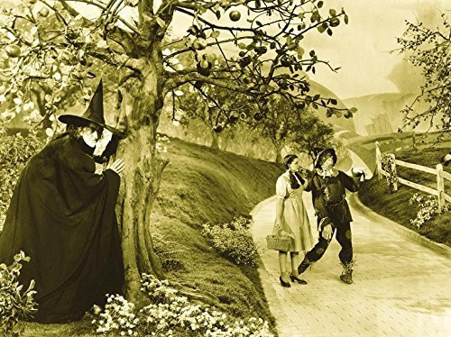 Buyartforless The Wizard of Oz 1939 16x12 Movie Art Print Poster Photograph Wicked Witch Dorothy and Scarecrow on Yellow Brick Road