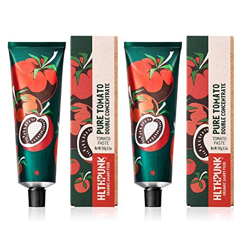 HLTHPUNK Organic Tomato Paste Tube  Double Concentrated  Premium Natural USDA Certified Italian Tomato Paste  Vegan GMOFree  SoyFree SaltFree SugarFree 300g 2 PACK