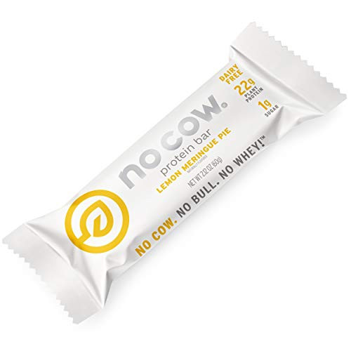 No Cow Protein Bars Lemon Meringue Pie 22g Plant Based Vegan Protein Keto Friendly Low Sugar Low Carb Low Calorie Gluten Free Naturally Sweetened Dairy Free Non GMO Kosher 12 Pack