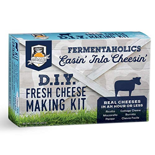Fermentaholics DIY Fresh Cheese Making Kit Ricotta Mozzarella Burrata Paneer Cottage Cheese etc Includes Rennet for Cheese Making Cheese Salt Citric Acid Cheese Cloth Recipe Booklet Fermentaholics DIY Fresh Cheese Making Kit Ricotta Mozzarella Burrata Paneer Cottage Cheese etc Includes Rennet for Cheese Making Cheese Salt Citric Acid Cheese Cloth Recipe Booklet