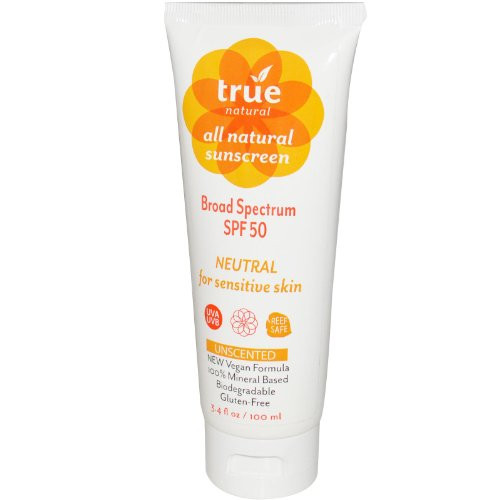 True Natural SPF 50 Sunscreen NEUTRAL  Unscented Broad Spectrum 34 oz