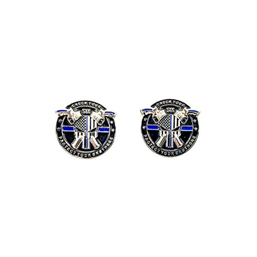 Police Pin  Skull Thin Blue Line Thin Blue Line Blue Lives Matter Law Enforcement Officers Military Police NYPD Lapel Pin 2