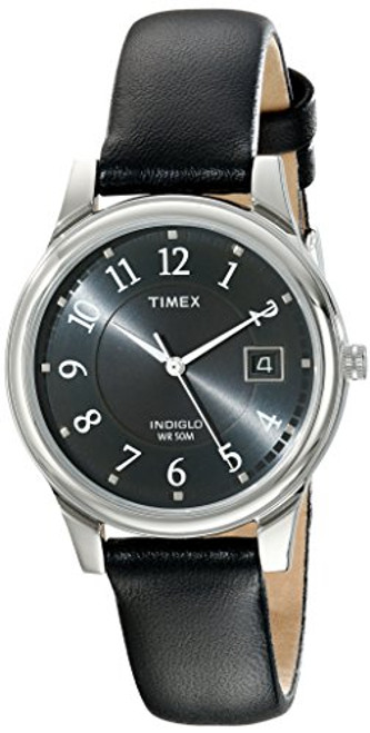 Timex Mens T29321 Porter Street Black Leather Strap Watch