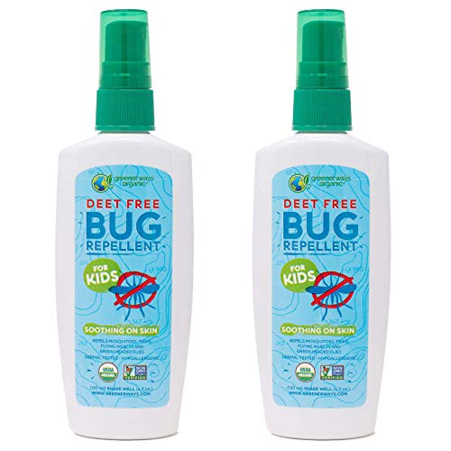 Greenerways Organic Bug Spray for Kids Kid Friendly Natural Insect Repellent USDA Organic NonGMO MosquitoRepellent Bug Repellant DEETFree 4oz 2 Pack