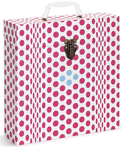 LP Vinyl Record Storage CASE LP Record Cases Holds Up to 30 12Inch LPs Albums 3313 Vinyl Record Album Storage Double Walled Protective Vinyl LP Storage Folding DOTS