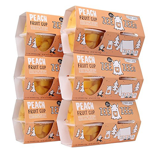 Zee Zees Diced Peach Fruit Cup in 100 Juice No Sugar Added Gluten Free 4 oz Cups 24 pack