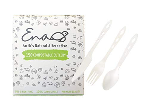 Earths Natural Alternative Compostable Cutlery Sets 50 Count White