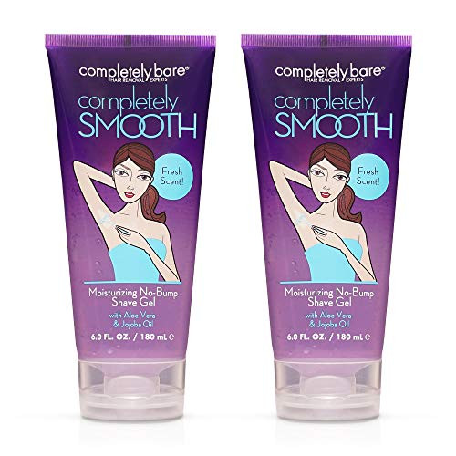 Completely Bare Completely Smooth Moisturizing NoBump Shave Gel  All Natural Aloe Vera Jojoba Oil  Chamomile Prevents Irritation Moisturize Dry Skin Hypoallergenic Vegan Formula 6oz 2pck