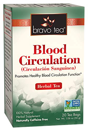 Bravo Tea Blood Circulation Herbal Tea Caffeine Free 20 Tea Bags