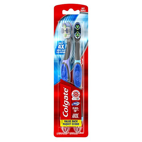 Colgate 360 Total Advanced Floss-Tip Sonic Powered Vibrating Soft Toothbrush