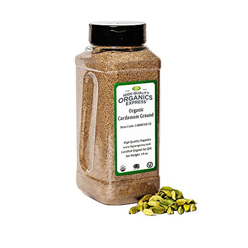 HQOExpress  Organic Ground Cardamom  19 oz Chef Jar