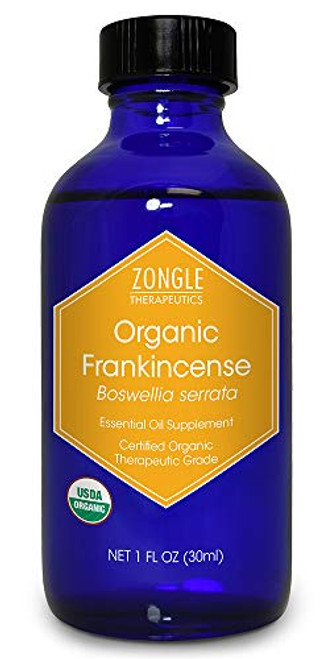 Zongle USDA Certified Organic Frankincense Essential Oil Safe To Ingest Boswellia Serrata 1 OZ