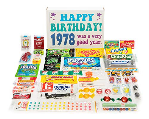 Woodstock Candy ~ 1978 42nd Birthday Gift Box Nostalgic Retro Candy Assortment from Childhood for 42 Year Old Man or Woman Born 1978