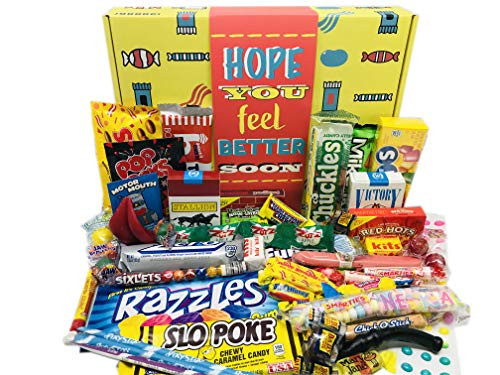 Woodstock Candy Feel Better Soon Care Package Gift for Kids Men Women Patients  Get Well Soon Gift Box of Retro Nostalgic Candy