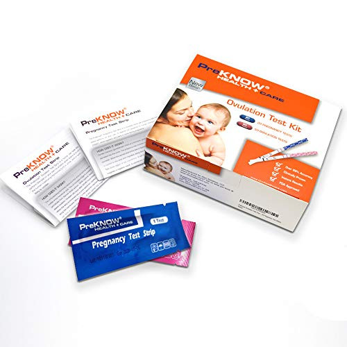 PreKnow 50 Ovulation Test Strips and 20 Pregnancy Test Strips Combo Kit 50 LH 20 HCG