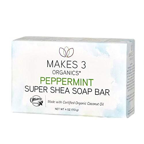 Makes 3 Organics Peppermint Shea Butter bar Soap Peppermint 4 Oz Makes 3 Organics Peppermint Shea Butter bar Soap Peppermint 4 Oz