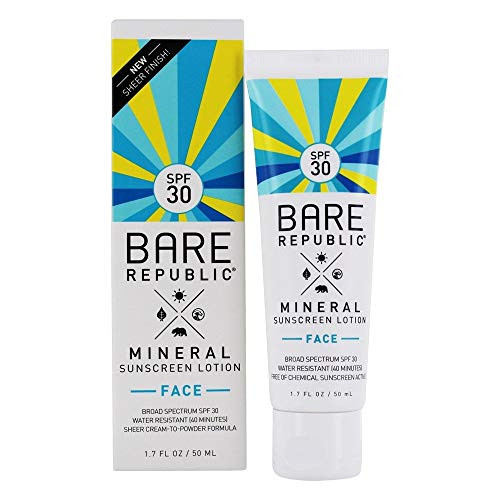 Bare Republic Mineral face spf 30 sunscreen lotion Unscented 17 Fluid Ounce