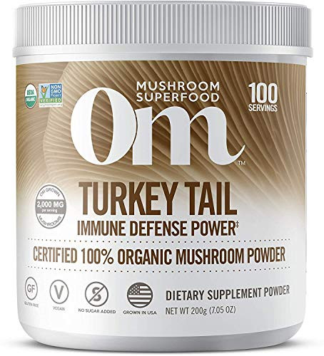 Om Organic Mushroom Superfood Powder Turkey Tail 705 Ounce 100 Servings Immune Support Gut Health  Holistic Defense Supplement