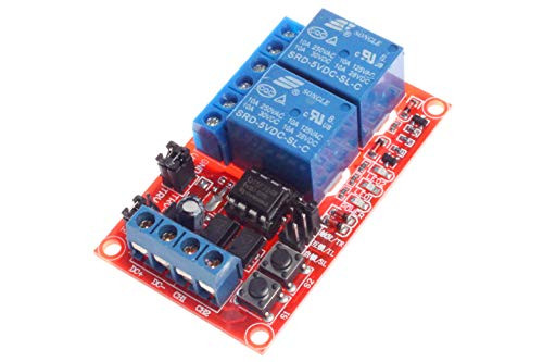 NOYITO 2-Channel Relay Module Self-locking Triggering Interlocking Optocoupler Isolation High/Low Level Trigger for PLC Industrial Control Arduino (5V)