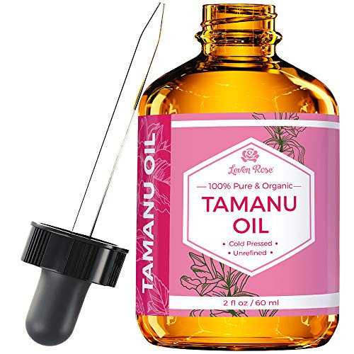 Tamanu Oil by Leven Rose  100 Pure Organic Unrefined ColdPressed Tamanu Oil For Hair Skin Nails Acne Scars  2 oz In Dark Amber Glass Bottle with Glass Dropper  100