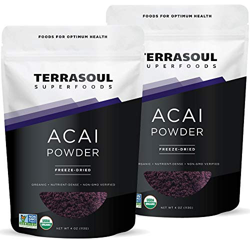 Terrasoul Superfoods Organic Acai Berry Powder 8 Oz  FreezeDried  Antioxidants  Omega Fats