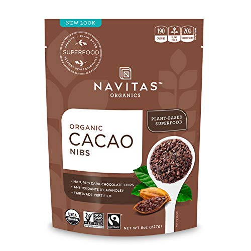 Navitas Organics Cacao Nibs 8 oz Bag  Organic NonGMO Fair Trade GlutenFree