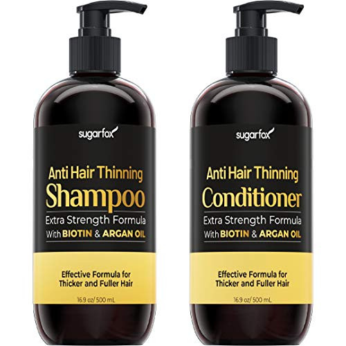 Sugarfox Hair Growth Shampoo and Conditioner  Biotin AntiHair Loss  Thinning Set 500 mL x 2