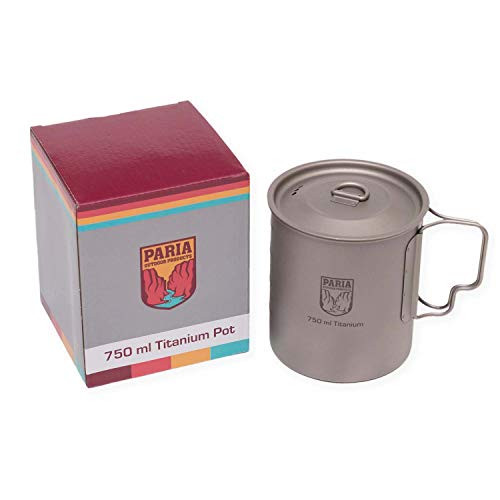 Paria Outdoor Products Titanium Pot with Lid  Ultralight Compact and Extremely Durable  Perfect for Backpacking and Camping 11L