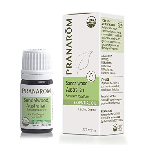 Pranarom  Sandalwood Essential Oil 5ml  100 Pure Natural Therapeutic Grade Essential Oil for Diffusing and Skincare  USDA and ECOCERT Certified Organic