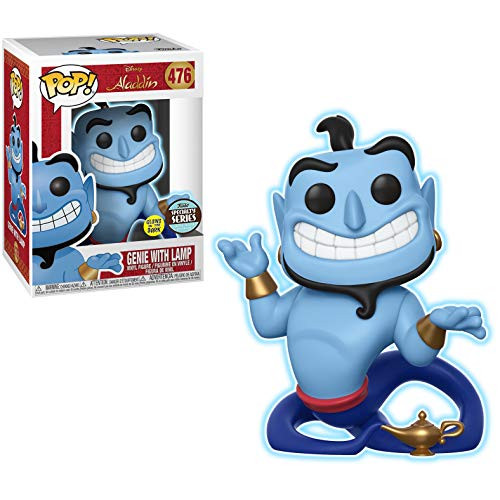 Funko Genie w/ Lamp [Glow-in-Dark] (Specialty Series): Aladdin x POP! Disney Vinyl Figure & 1 POP! Compatible PET Plastic Graphical Protector Bundle [#476 / 35759 - B]