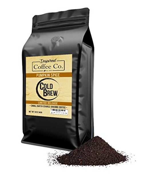 Pumpkin Spice  Flavored Cold Brew Coffee  Inspired Coffee Co  Coarse Ground Coffee  12 oz Resealable Bag