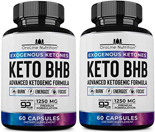 Keto Pills  2 Pack  120 Capsules Advanced Keto Burn Diet Pills  Best Exogenous Ketones BHB Supplement  Keto BHB Diet Pills for Women and Men  Max Strength Boost
