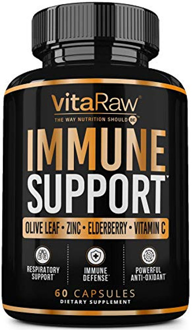 VitaRaw Immune Support Vitamins Zinc Elderberry Vitamin C Echinacea Olive Leaf Goldenseal Powerful Immunity Booster Capsules for Adults Immune System Booster Supplement VitaRaw Immune Support Vitamins Zinc Elderberry Vitamin C Echinacea Olive Leaf Goldenseal Powerful Immunity Booster Capsules for Adults Immune System Booster Supplement