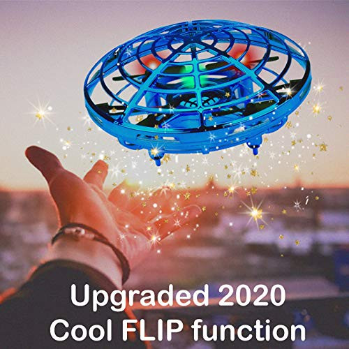 Mini Drone for Kids UFOBlue Hand Operated Quadcopter for Kids for Boys or Girls UFO Flying Boomerang Helicopter Flying Toy for Beginners Age 4 Year Old  OLEGOWO