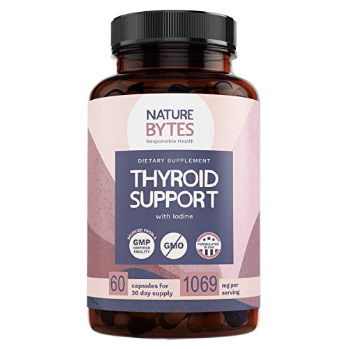 Thyroid Support for Women  Iodine Supplements for Thyroid Weight Loss Brain Fog Metabolism Booster  Energy Pills 60 Non GMO Thyroid Support Complex with VitaminB Selenium Ashwagandha and More