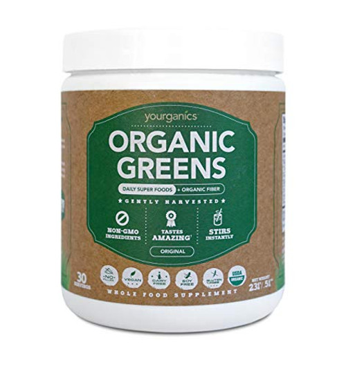 Organic Greens Superfood Powder 30 Servings  Daily Green Juice USDA Certified Organic Blend Natural Energy Detox Whole Food Supplement