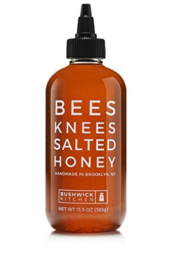 Bushwick Kitchen Bees Knees Salted Honey Gourmet Wildflower Honey Infused with Sea Salt 135 Ounce Bottle