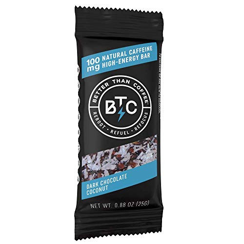 Better Than Coffee Energy Bars  Caffeine Energy Bars  Gluten Free Energy Bars  Caffeinated Chocolate Bar  Hiking Bars  100mg Caffeine Snack  Dark Chocolate  Coconut Coffee Bar 12 Count
