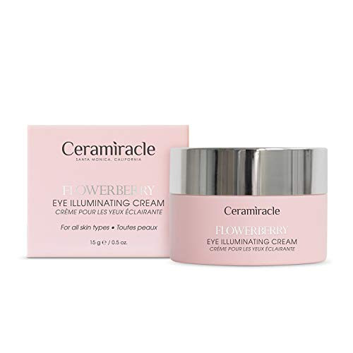 Ceramiracle Flowerberry Eye Brightening Cream  Stop Puffiness Fine Lines and Dark Circles  Peptides Chrysanthemum Wolfberry Schisandraberry  05 oz