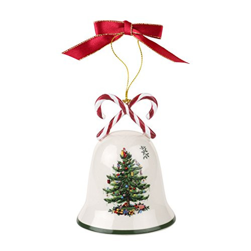 Spode Christmas Tree Ornament, Candy Cane Bell