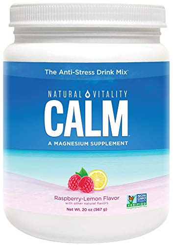 Natural Vitality Calm The AntiStress Drink Mix Magnesium Supplement Powder Raspberry Lemon  20 ounce