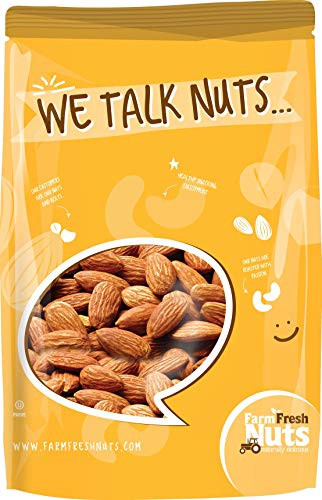 Farm Fresh Nuts CALIFORNIA ALMONDS Dry Roasted with healthy Himalayan Salt 1 LB