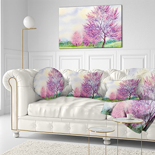 Designart PT6498-40-20 "Purple Spring Landscape Floral" Canvas Art Print, Purple, 40x20" Designart PT6498-40-20 "Purple Spring Landscape Floral" Canvas Art Print, Purple, 40x20"