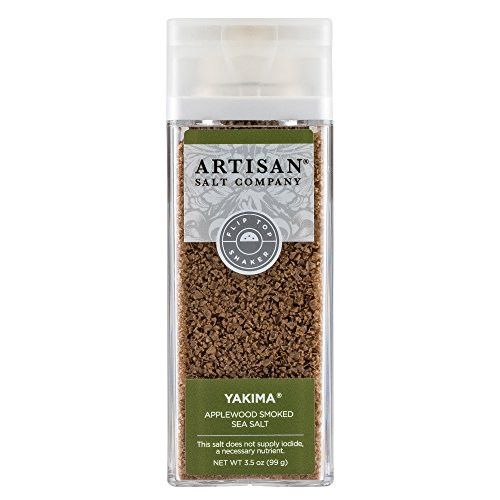 SaltWorks Yakima Applewood Smoked Sea Salt Artisan Shaker Jar 35 Ounce